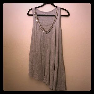 Lane Bryant Asymmetric V-neck tank with beading
